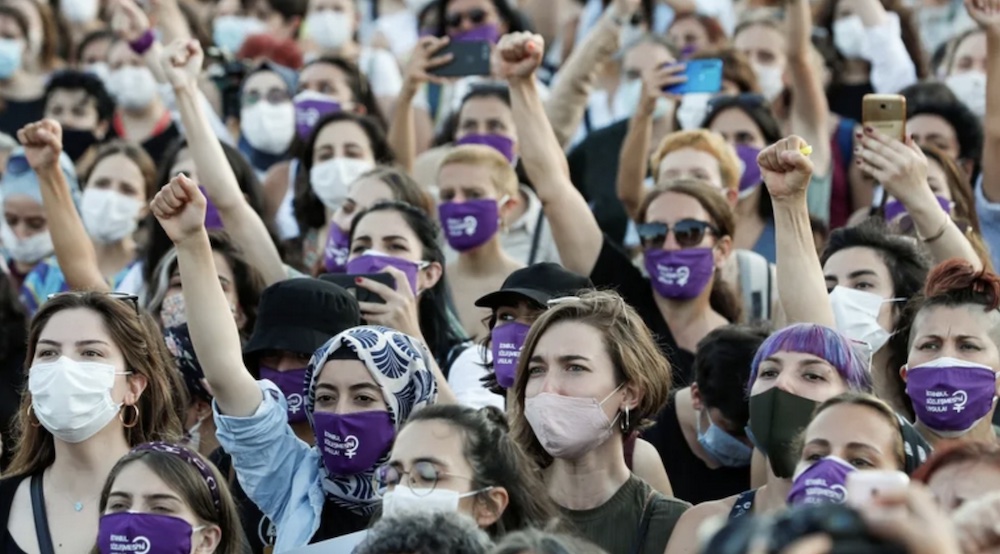 Protests against femicide and domestic violence in Istanbul, Türkiye. Murad Sezer/Reuters